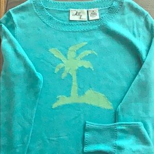 Vintage Milly light sweater w Palm Tree